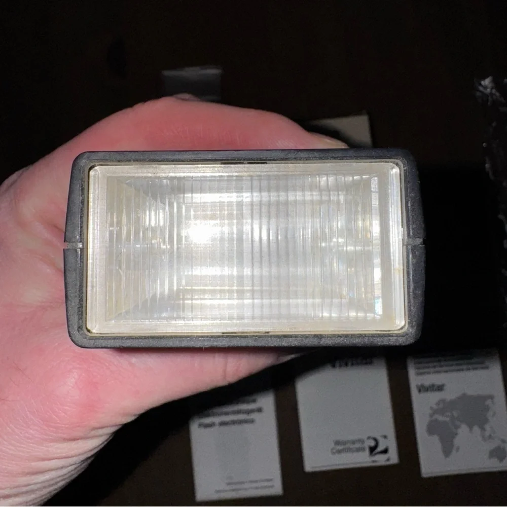 Vtg Vivitar Auto Thyristor 2800 Shoe Mount Flash Working W/ Filters, Box, Manual